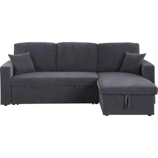 Habitat et Jardin Ecksofa mit Schlaffunktion aus Cord "Alain" - 3-Sitzer - Grau - Grau