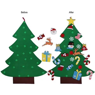 Weihnachtsbaum zum Schmücken, Gestalten und Dekorieren, einfaches Anbringen des Baumes und der Dekorationen, Schneeflocken, Hirsche, Glocken – Funtree