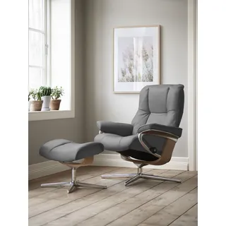 Stressless® »Mayfair« Set, Relaxsessel mit Hocker, mit Hocker, mit Cross Base, Größe S, M & L, Holzakzent Eiche grau