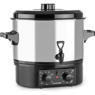 Klarstein Biggie Small - Einkochautomat , Einkochtopf , Einwecktopf , Glühweinautomat , elektrisch , 16L Kapazität , 2000 Watt , einstellbare Temperatur , Zeitschaltuhr bis 120 Minuten , silber - Silber