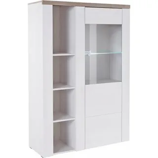 otto home Home affaire Vitrine »Larona, zeitlose Glasvitirne, Hochschrank Höhe 145 cm« Stauraumvitrine mit dekorativer Rahmenoptik,