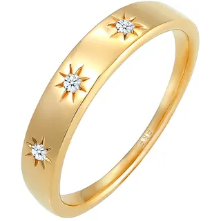 Elli DIAMONDS Verlobung Stern Diamant (0.045ct.) 585 Gelbgold Ringe Damen