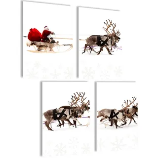 mojoliving Winter Bilder Set Poster Set Weihnachten Deko Set Weihnachtsbilder Wand Weihnachtsposter Weihnachts Bilder Winterbilder Wandbild Weihnachten Bilder Set Weihnachten Poster Aesthetic (Santa)