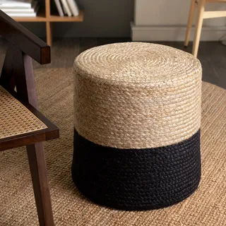 HANSE Home Pouf "Looma, Jute" 1 Stk. tlg., naturgold, schwarz