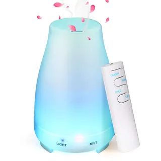 Aroma Diffuser,GeeRic 200ML Luftbefeuchter Ultraschall Vernebler,Raumbefeuchter Aromatherapie Öle Duftlampe mit 7 Farben LED Helles Weiß