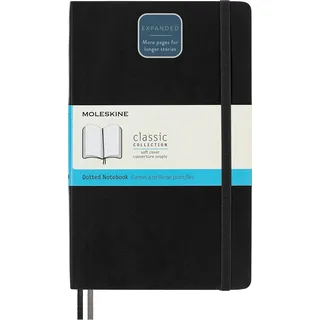 Moleskine Notizbuch Klassisches erweitertes A5 Schwarz gepunktet