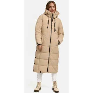 Winterjacke MARIKOO "Marikoo Nadeshikoo XVI Damen lange Winter Steppjacke B985", Damen, Gr. 4XL, beige, Obermaterial: 100% Polyester PES., Jacken Winterjacke
