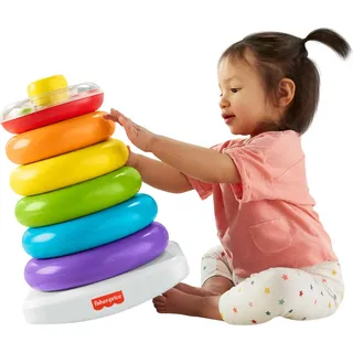 Fisher-Price GJW15 - GJW15 Gigantische Farbring Pyramide, Stapelspielzeug mit Ringen für Babys und Kleinkinder