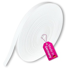 Gurtband 23mm Breite Farbe weiß 50m-Rolle Rolladengurt für Rolladen an Tür & Fenster reißfest & UV-beständig [50m22weiss]