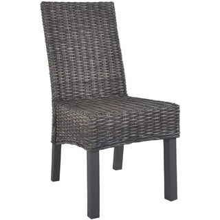 vidaXL Esszimmerstühle 2 Stk. Braun Kubu-Rattan und Mahagoniholz - Braun