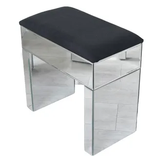 Sitzhocker verspiegelt Hocker Schminktisch Hocker Silber Luxus Bank