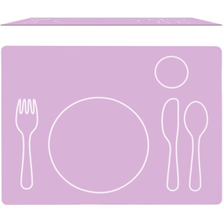 Montessori Silikon Tischset für Kinder - Platzset - abwaschbar (rosa, 40x30cm)