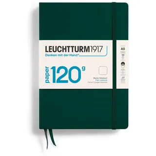 Leuchtturm1917 370340 Notizbuch Medium (A5) 120 g/m2 Paper Edition, Hardcover, 203 Seiten, Forest Green, blanko