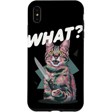 Hülle für iPhone XS Max Katze Messer Design Witzige Tier Katzen