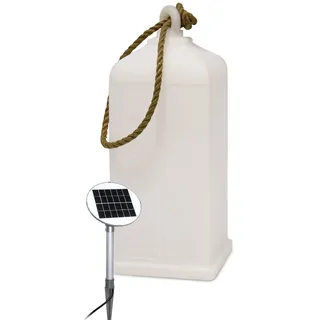 8 seasons design Shining Lantern Solar LED Deko-Laterne, Höhe: 45cm, Weiß, inkl. Solarmodul und Leuchtmittel in warmweiß, als Outdoor-Lampe für Terrasse, Balkon, Garten oder Tischlampe im Haus