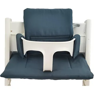 Shabany® Hochstuhl Sitzkissen 100% Bio Baumwolle | Classic Kissen Sitzbezug | Hochstuhlauflage | 2-teilig passend für Stokke Tripp Trapp Kinderhochstuhl | maschinenwaschbar | einfache Befestigung