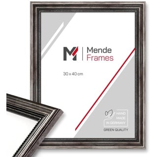 Mende Frames Bilderrahmen Antik 30x42cm DIN A3 I Farbe: Metall I Holzbilderrahmen I Fotorahmen I Barock Bilderrahmen Metall I Made in Germany I V450