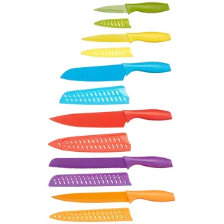 Amazon Basics Messerset 12-tlg. Grün Edelstahl