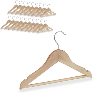 Relaxdays Kleiderbügel Holz Braun 20 St.