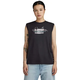 G-Star RAW Damen G-Star Merch Top, Schwarz (dk Black D24520-C954-6484), S