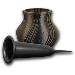 Grabvase mit Schmuckrosette Avalon (Anthrazit) von Prix3D Elegante, pietätvolle Grabgestalltung, nachhaltiger Biokunstoff
