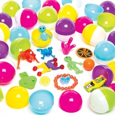 Baker Ross Plastikeier mit Spielzeugen zu Ostern und als Geschenke für Kinder zum Basteln - 25 Stück