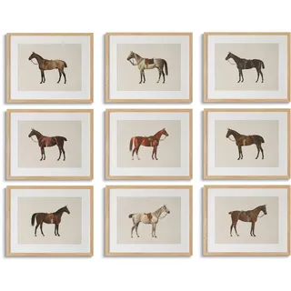 loartve Leinwand-Poster, Vintage-Pferd, Kunstdrucke, rustikale Galerie, Wanddekoration, Bilder für Wohnzimmer, Büro, Schlafzimmer, Dekoration, ungerahmt, 9 Stück