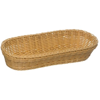 APS Baguette Korb, oval "PROFI LINE" - Körbchen, Flechtkorb aus Polypropylen - Abmessungen: 28 x 16 cm/Höhe: 8 cm/Farbe: Hellbraun