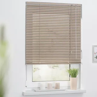 Jalousie LICHTBLICK ORIGINAL "Jalousie Aluminium" Gr. 5, braun (braun, braun, weiß), B:95cm H:130cm, Jalousien, Jalousie, abdunkelnd, Topseller