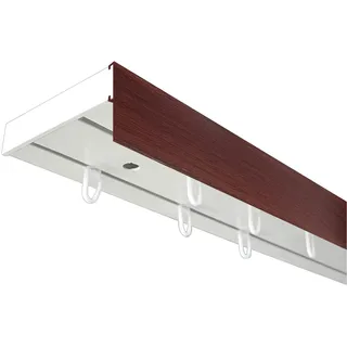 Gardinenschiene SN DECO GROUP "Vorhangschiene SH mit Blende" Gr. 2, weiß (weiß, mahagonifarben), L:150cm T:7,7cm, Kunststoff, Gardinenstangen, Gardinenschiene
