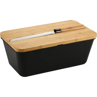 KESPER Brotbox schwarz mit Messer
