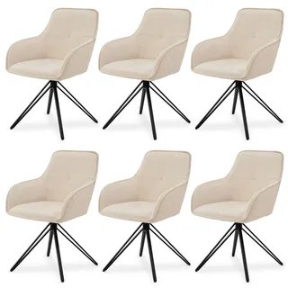 Drehstuhl Clyde Samt Beige 6 Stk.