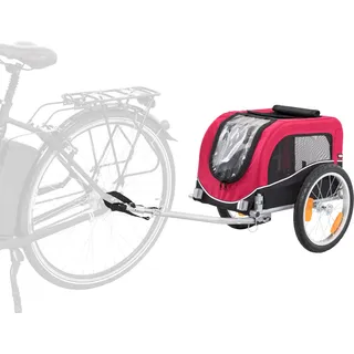 TRIXIE Hundeanhänger für das Fahrrad 36 × 34 × 57 cm bis zu 15 kg – faltbarer Hundefahrradanhänger mit Bremsen – mit Signalwimpel und Anhängerkupplung, 12813