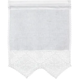 Scheibengardine "Bärental" Gr. 3, weiß, B:50cm H:75cm, Baumwolle, Polyester, HOSSNER - ART OF HOME DECO, Gardinen, Scheibengardine, maschinell gefertigte Häkelspitze