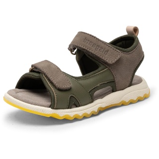 Bisgaard Kinder Sandalen Coco Grün-Grau Leder-Textil, Größe:33, Farbauswahl:mittelgrün