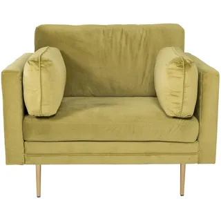 VCM Sessel Livetastic Velours 110 x 84 x 86 cm Grün/Goldfarben mit Kissen