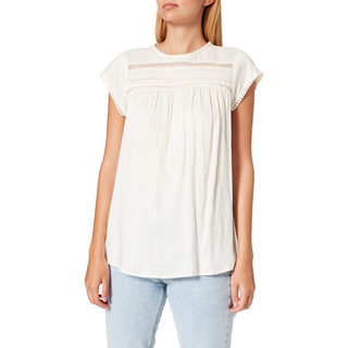 VERO MODA Damen VMDEBBIE Pleat S/L TOP GA NOOS, Weiß (Snow White), XS