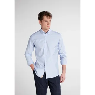Eterna Langarmhemd »SLIM FIT« EASY IRON (bügelleicht), blau