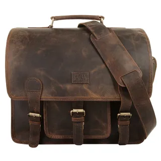 BAGAN "BAGAN Herren, Damen Aktentasche echt Leder", echt Leder, braun,