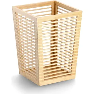 Papierkorb für Büro aus Bambus, 23,5 x 23,5 x 33 cm - Braun