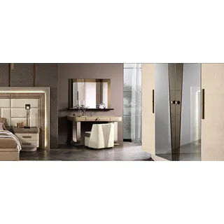 Schminktisch Schlafzimmer Hocker Set Kommode Tisch Modern Konsole Spiegel - Weiß