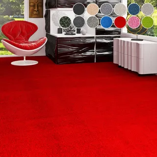 MY HOME Teppichboden »Zephyra, Schlinge, Made in Netherlands« rechteckig 8 mm Höhe Uni Farben, Breite 400 cm, strapazierfähig, Wohnzimmer, Schlafzimmer, rot