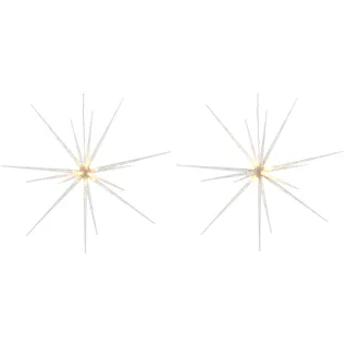 BONETTI LED Stern "Weihnachtsstern, Weihnachtsdeko aussen" 2 Stk. Warmweiß Ø ca. 51 cm je Stern, mit 8 verschiedenen Leuchtfunktionen, weiß