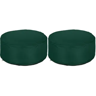Relaxdays aufblasbarer Hocker, Outdoor Pouf für Garten, Balkon, Camping, Sitzhocker rund, HxD: 26x56 cm, Sitzpouf, grün (Packung mit 2)