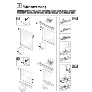 GARDINIA Flächenvorhang Natur-optik Flame Klettband 60 x 300 cm weiß