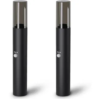 SSC-LUXon 2er Set VARDA Sockellampe mit Bewegungsmelder & Dämmerungssensor - Standlampe Außen für 1x E27 Birne rund Höhe 50cm IP44