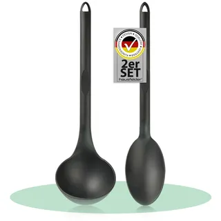 Hausfelder Schöpfkelle & Schöpflöffel Set, 2er Set | Kunststoff, 2er Set, für Küche, BPA-frei, Schöpfkelle, Schöpflöffel, Suppenkelle, Schöpfer, Plastikkelle, Ladle