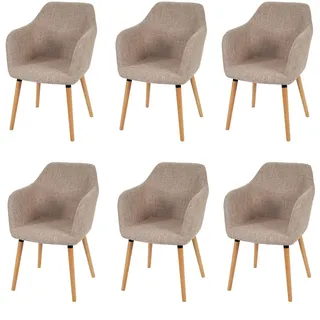 Mendler Esszimmerstuhl Malmö T381 Textil creme/grau 6er Set