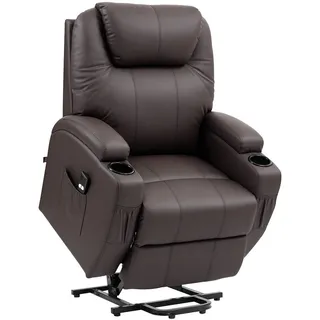 Homcom Fernsehsessel mit Aufstehhilfe Relaxsessel mit Becherhalter, Seitentasche und Fernbedienung,