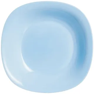 ARC 5919902 Teller aus Glas, Opal-Boden, Farbe Türkis, quadratisch, 21 cm, Glas